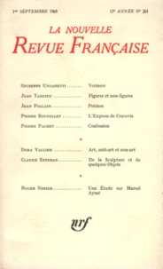  Gallimard - La Nouvelle Revue Française N° 201 sept 1969 : .