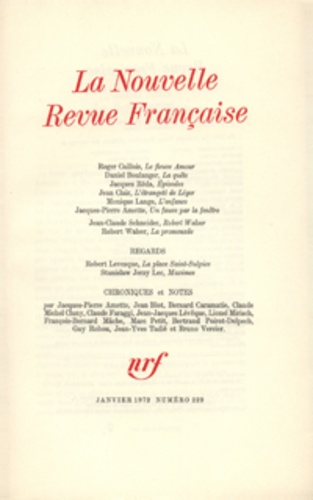 La Nouvelle Revue Française N° 229 janvier 1972