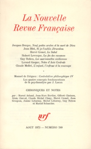 La Nouvelle Revue Française N° 248, aout 1973