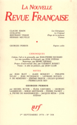 La Nouvelle Revue Française N° 308 sept 1978