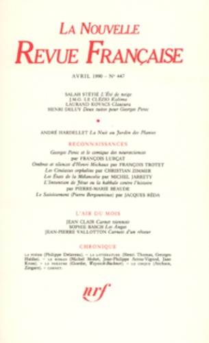La Nouvelle Revue Française N° 447, avril 1990