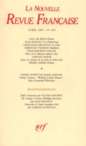 La Nouvelle Revue Française N° 459, avril 1991