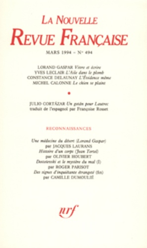 La Nouvelle Revue Française N° 494, mars 1994