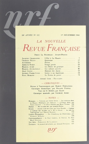 Collectifs - La NRF Décembre 1940 : .