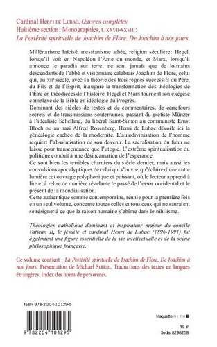 La postérité spirituelle de Joachim de Flore. De Joachim à nos jours