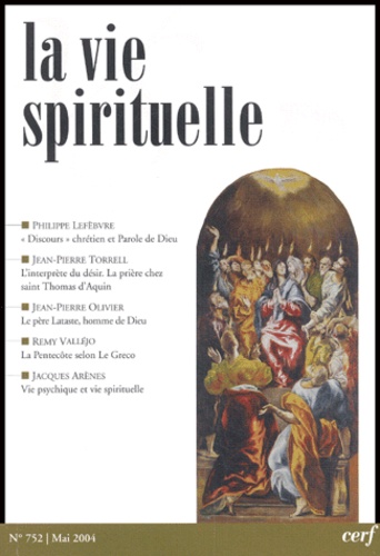 Philippe Lefebvre et Jean-Pierre Torrell - La vie spirituelle N° 752, Mai 2004 : .