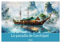 Le paradis de l'archipel (Calendrier de bureau 2026 DIN A5 vertical), CALVENDO calendrier mensuel