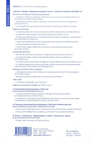 Les Cahiers de l'Arbitrage N° 2/2022