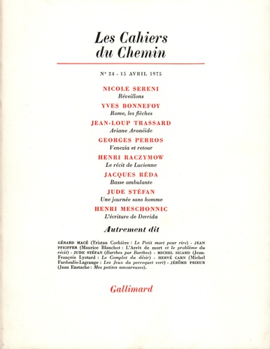  Collectifs - Les cahiers du Chemin N° 24, 15 Avril 1974 : .