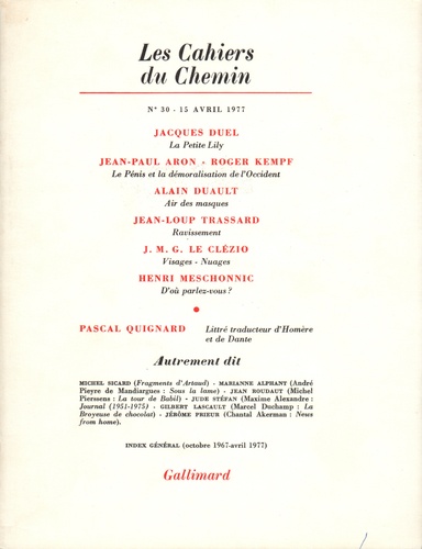  Collectifs - Les cahiers du Chemin N° 30, 15 Avril 1977 : .