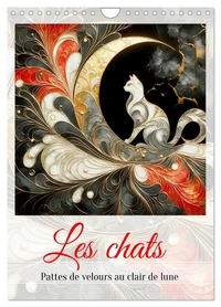 Les chats - Pattes de velours au clair de lune (Calendrier mural 2027 DIN A4 horizontal), CALVENDO calendrier mensuel