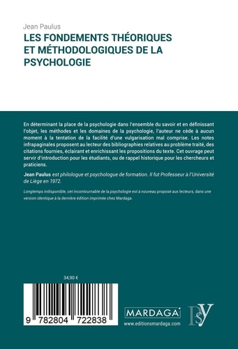 Les fondements théoriques et méthodologiques de la psychologie
