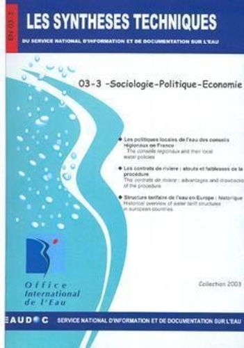  SNIDE - Les synthèses techniques SNIDE N° 3-3 : Sociologie-Politique-Economie.