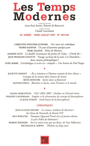 Christine Fizscher-Guinard et Pedro Kadivar - Les Temps Modernes N° 643-644 : 62e année Avril-Juillet 2007.