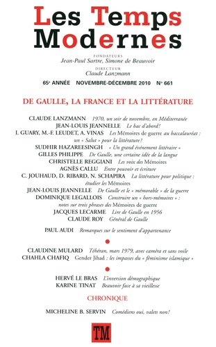 Les Temps Modernes N° 661, Novembre-Déc De Gaulle, la France et la littérature