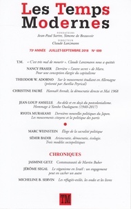 Claude Lanzmann - Les Temps Modernes N° 699, juillet-septembre 2018 : .