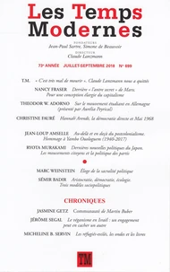 Les Temps Modernes N° 699, juillet-septembre 2018