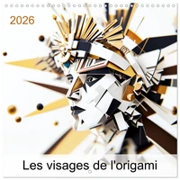 Les visages de l'origami (Calendrier mural carré 2026 30x30 cm) Calendrier double avec une page pour vos prises de notes