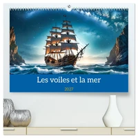 Les voiles et la mer (Calendrier mural haut de gamme 2027 DIN A2 vertical), CALVENDO calendrier mensuel
