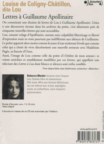 Lettres à Guillaume Apollinaire  avec 1 CD audio