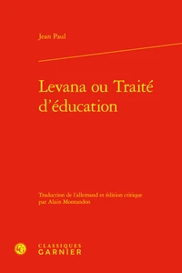 Levana ou traité d'éducation