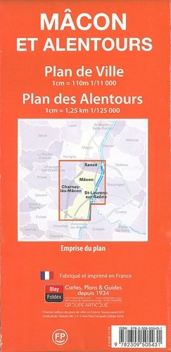 Mâcon et alentours. 1/11 000 ; 1/125 000  Edition 2020