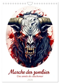 Marche des zombies (Calendrier mural 2026 DIN A4 horizontal), CALVENDO calendrier mensuel