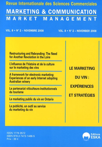 Yves Chirouze - Marketing & Communication Volume 8 N° 2, Novem : Le marketing du vin : expériences et stratégies.