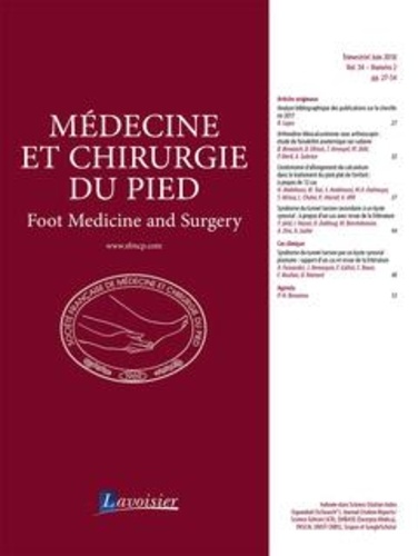 Didier Mainard - Médecine et chirurgie du pied Volume 34 N° 2, juin 2018 : .
