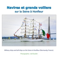 Joël Douillet - Navires et grands voiliers sur la Seine à Honfleur.