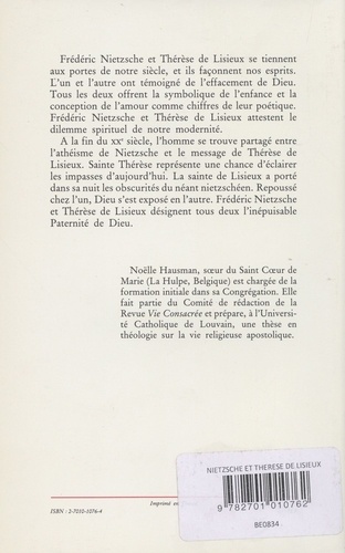 Nietzsche - Thérèse de Lisieux. Deux poétiques de la modernité