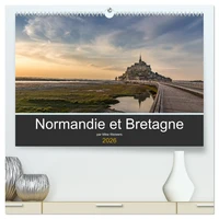 Normandie et Bretagne (Calendrier mural 2026 DIN A2 vertical) calendrier de bureau