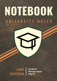 Notizbuch für die Uni - A5 liniert - 100 Seiten 90g/m² - Softcover ohne Leder - FSC Papier