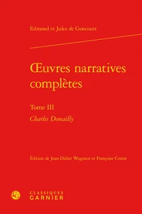 Oeuvres narratives complètes
