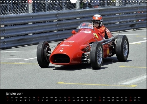 Parade de la Scuderia à Monaco. Le cheval cabré sur le circuit de Monaco. Calendrier mural A3 horizontal 2017