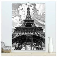 Paris noir blanc  (Calendrier mural 2026 DIN A2 horizontal) calendrier de bureau