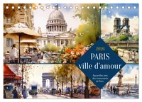 Paris, ville d'amour (Calendrier de bureau 2026 DIN A5 vertical), CALVENDO calendrier mensuel