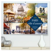 Paris, ville d'amour  (Calendrier mural 2026 DIN A2 vertical) calendrier de bureau