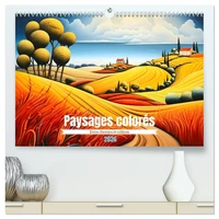 Paysages colorés  (Calendrier mural 2026 DIN A2 vertical) calendrier de bureau