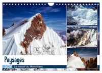 Alain Gaymard - CALVENDO Nature  : Paysages Le massif du Mont-Blanc (Calendrier mural 2024 DIN A4 vertical), CALVENDO calendrier mensuel - Le massif du Mont-Blanc vu d'avion.