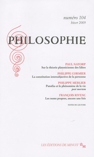 Paul Natorp et Philippe Cormier - Philosophie N° 104 : .