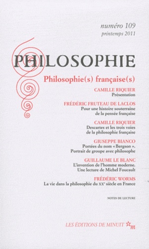 Camille Riquier - Philosophie N° 109, Printemps 20 : Philosophie(s) française(s).