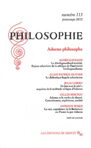Alexandre Dupeyrix et Stéphane Haber - Philosophie N° 113, Printemps 20 : Adorno philosophe.