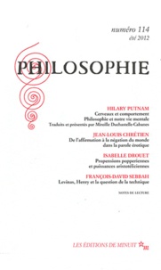 Hilary Putnam et Jean-Louis Chrétien - Philosophie N° 114, été 2012 : .