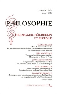 Dominique Pradelle - Philosophie N° 140, janvier 2019 : Heiddeger, Hölderlin, Eschyle.