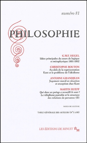  Collectif - Philosophie N° 81 Mars 2004 : .