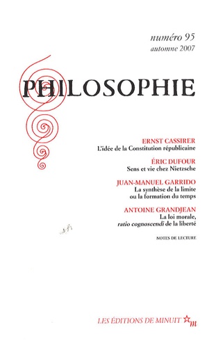 Ernst Cassirer et Eric Dufour - Philosophie N° 95, Automne 2007 : .