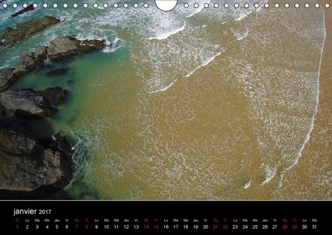 Plages à Belle-île-en-mer. Vues aériennes en drone de plages de Belle-île-en-mer. Calendrier mural A4 horizontal  Edition 2017