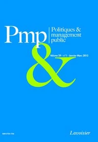 Politiques & management public Volume 29, N°1, Janvier-Mars 2012