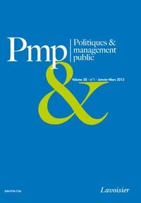 Politiques & management public Volume 30, N°1, Janvier-Mars 2013